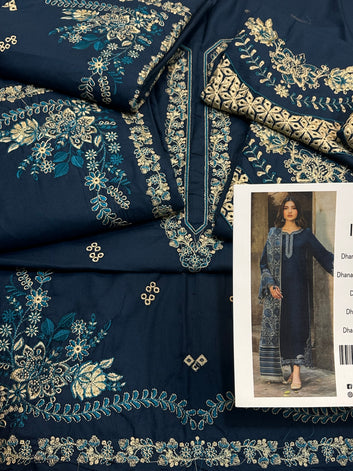 Izel Embroidered Wool Shirt with Printed Wool Shawl – 3-Piece Formal Wear