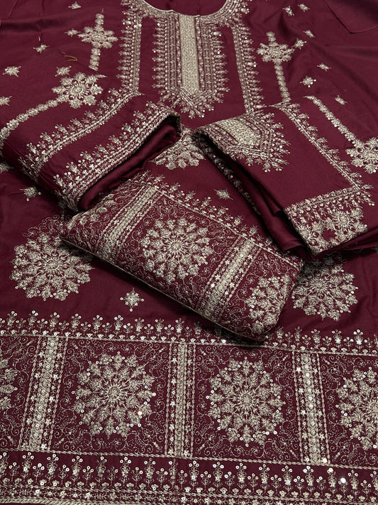 ✨ 2-Piece Maroon Asim Jofa-Inspired Embroidered