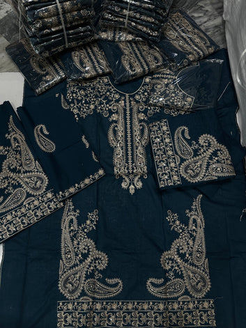 Asim jofa Zink Luxury Embroidered Lawn 2-Piece Suit – Heavy Embroidered Front & Sleeves