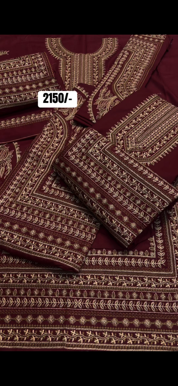 Gorgeous maroon heavy embroidered jora